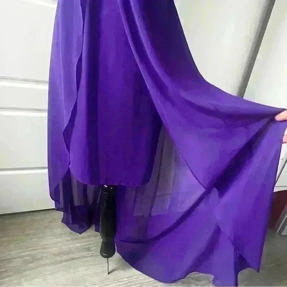 DAVID’S BRIDAL BLUE VIOLET  GOWN SIZE 4 SWEETHEART NECKLINE STYLE 768803 - Picture 3 of 10
